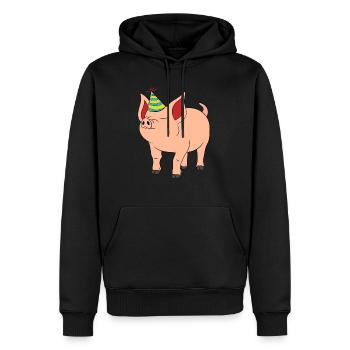 Celebration Party Pink Pig Farmer Oink Farm Barn - Männer Premium Bio Hoodie - Schwarz - Vorne - Nico (187cm)