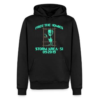 Free The Homies Storm Area 51 20/09/2019 T-shirt - Sweat à capuche Premium bio Homme - noir - Devant - Nico (187cm)