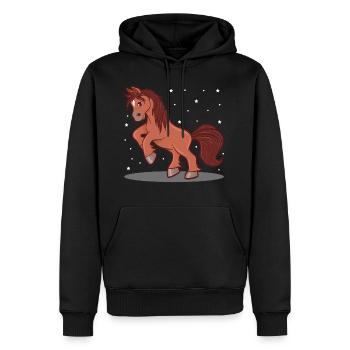 Das Leben ist besser mit Pferden Design Horsing Shirt - Männer Premium Bio Hoodie - Schwarz - Vorne - Nico (187cm)