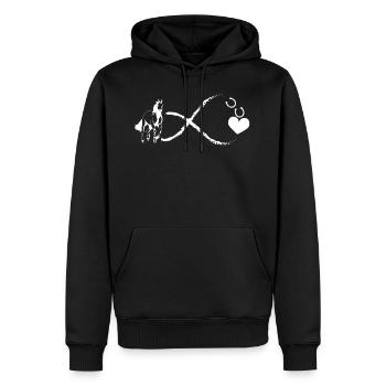 Infinity Life Is Better With Horses Design - Sweat à capuche Premium bio Homme - noir - Devant - Nico (187cm)