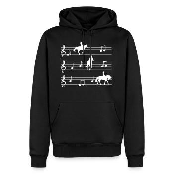 Musik Das Leben ist besser mit Pferden Design Horsing - Männer Premium Bio Hoodie - Schwarz - Vorne - Nico (187cm)