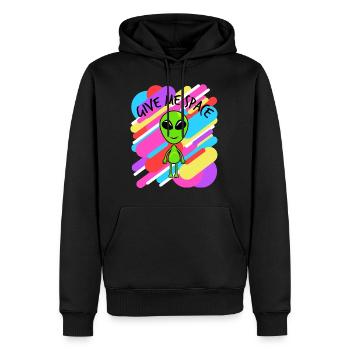Donnez-moi de l'espace T-shirt coloré Design - Sweat à capuche Premium bio Homme - noir - Devant - Nico (187cm)