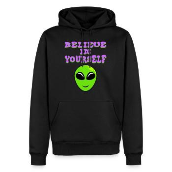 Croyez en vous-même Conception de T-shirt de - Sweat à capuche Premium bio Homme - noir - Devant - Nico (187cm)