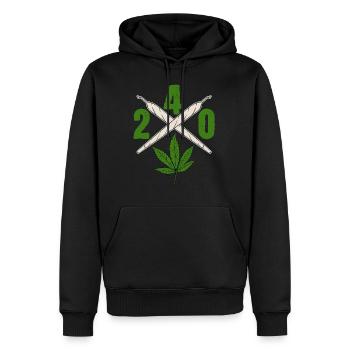240 Cannabis Green Shirt pour les personnes - Sweat à capuche Premium bio Homme - noir - Devant - Nico (187cm)