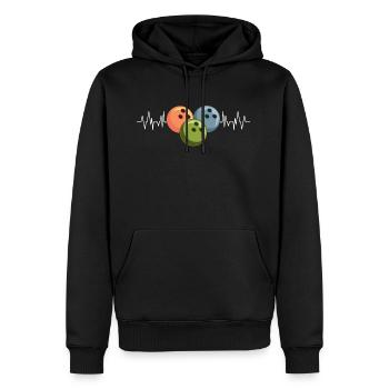 Bowling Pins Alley Strike Score Wurf Design - Männer Premium Bio Hoodie - Schwarz - Vorne - Nico (187cm)