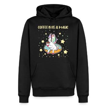 Le café de licorne de café impressionnant est une - Sweat à capuche Premium bio Homme - noir - Devant - Nico (187cm)