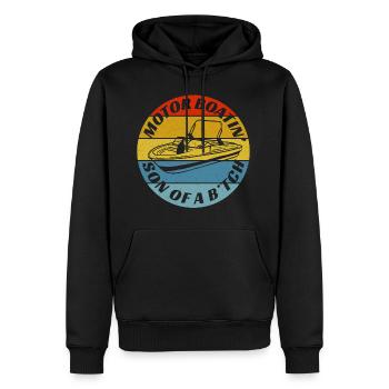Mptor Boatin' Son Of a B*tch Boating Design - Men’s Premium Organic Hoodie - black - Front - Nico (187cm)
