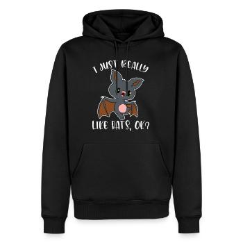 Spooky Creepy Bat Halloween T-shirt effrayant - Sweat à capuche Premium bio Homme - noir - Devant - Nico (187cm)