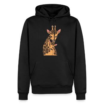 Mother's Day Mommy Mom Giraffe Tall Long-necked - Männer Premium Bio Hoodie - Schwarz - Vorne - Nico (187cm)