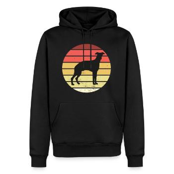 Retro Vintage Pfoten Tier Hund Design für Pfote - Männer Premium Bio Hoodie - Schwarz - Vorne - Nico (187cm)