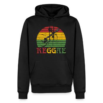 Reggae Genre akustisches Instrument mit einem minimalen - Männer Premium Bio Hoodie - Schwarz - Vorne - Nico (187cm)