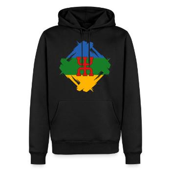 Amazigh-Flagge | Imazighen Berber Maghreb - Männer Premium Bio Hoodie - Schwarz - Vorne - Nico (187cm)