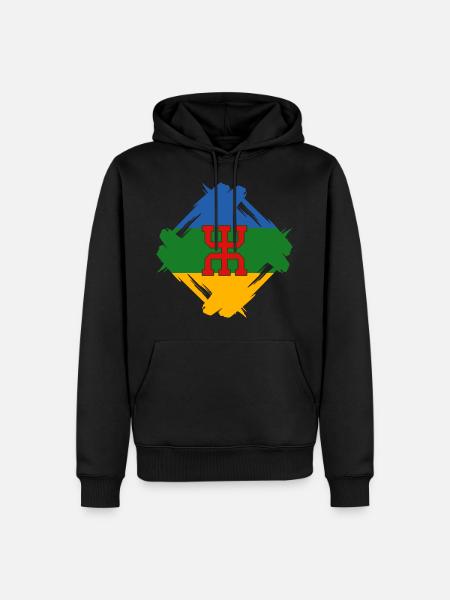 Amazigh-Flagge | Imazighen Berber Maghreb - Männer Premium Bio Hoodie - Schwarz
