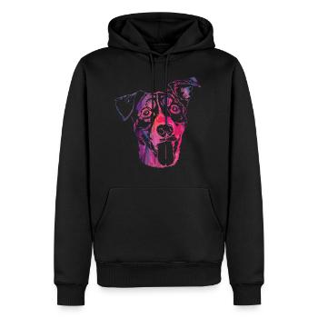 Abstrakte Pfoten Tier Hund Design für Pfotenbesitzer - Männer Premium Bio Hoodie - Schwarz - Vorne - Nico (187cm)