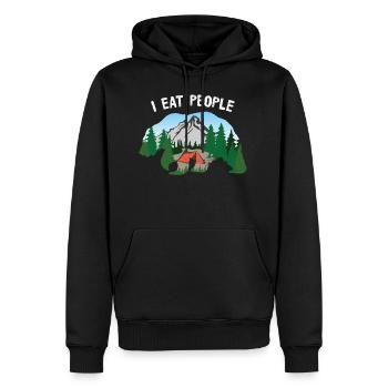 Je mange des gens Camp Camper Bear Wild Animals - Sweat à capuche Premium bio Homme - noir - Devant - Nico (187cm)