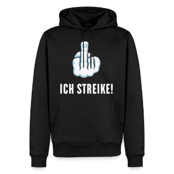 Stinkefinger – Ich Streike! (Streik Streikposten) - Männer Premium Bio Hoodie - Schwarz - Vorne - Nico (187cm)
