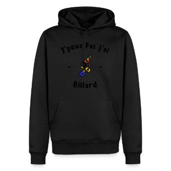 J peux pas j ai Billard - Sweat à capuche Premium bio Homme - noir - Devant - Nico (187cm)