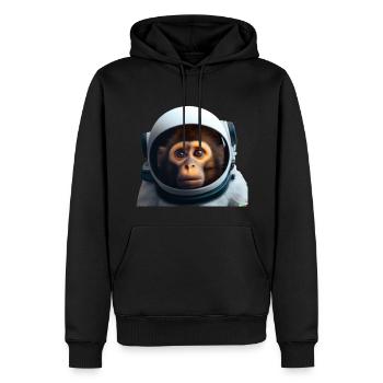 Singe Astronaute - Sweat à capuche Premium bio Homme - noir - Devant - Nico (187cm)