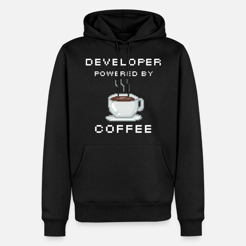 Developer powered by Coffee - Männer Premium Bio Hoodie - Schwarz