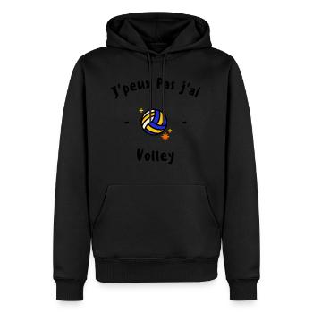 Ich kann nicht, ich habe Volleyball - Männer Premium Bio Hoodie - Schwarz - Vorne - Nico (187cm)