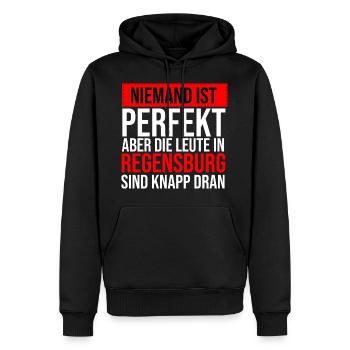 Regensburg Meine Stadt Bayern Regensburger - Männer Premium Bio Hoodie - Schwarz - Vorne - Nico (187cm)
