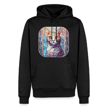 Coloré égyptien Mau Race Peinture Aquarelle - Sweat à capuche Premium bio Homme - noir - Devant - Nico (187cm)