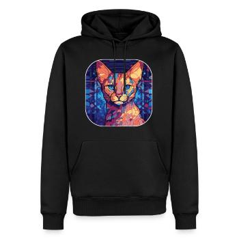Ocicat coloré Race de chat Aquarelle Peinture - Sweat à capuche Premium bio Homme - noir - Devant - Nico (187cm)