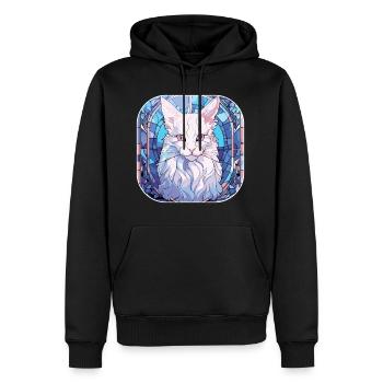 Colorful Turkish Angora Cat Breed Watercolor Paint - Men’s Premium Organic Hoodie - black - Front - Nico (187cm)