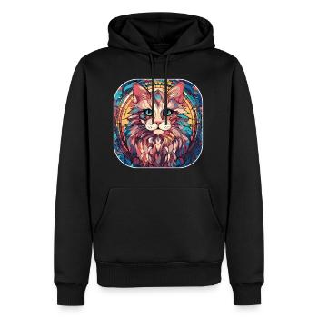Bunte RagaMuffin Katzenrasse Aquarellmalerei - Männer Premium Bio Hoodie - Schwarz - Vorne - Nico (187cm)
