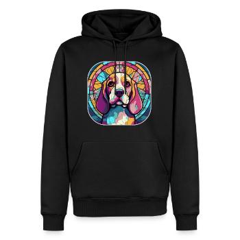 Bunte Beagle Hunderasse Aquarell Glas Paintin - Männer Premium Bio Hoodie - Schwarz - Vorne - Nico (187cm)