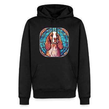 Coloré Bretagne Dog Breed Aquarelle Peinture sur verre - Sweat à capuche Premium bio Homme - noir - Devant - Nico (187cm)