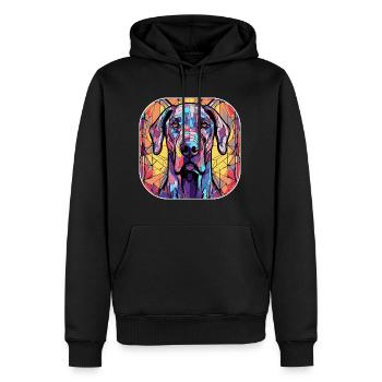 Bunte Deutsche Dogge Hunderasse Aquarellglas Pai - Männer Premium Bio Hoodie - Schwarz - Vorne - Nico (187cm)