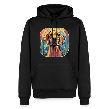 Buntes Rhodesian Ridgeback Hunderasse Aquarell - Männer Premium Bio Hoodie - Schwarz - Vorne - Nico (187cm)