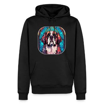 Bunte Bernhardiner-Hunderasse Aquarellglas Pai - Männer Premium Bio Hoodie - Schwarz - Vorne - Nico (187cm)