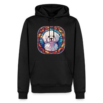 Bunte maltesische Hunderasse Aquarell Glas Painti - Männer Premium Bio Hoodie - Schwarz - Vorne - Nico (187cm)