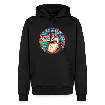 Alligator Aquarelle colorée Illustration d’animaux - Sweat à capuche Premium bio Homme - noir - Devant - Nico (187cm)