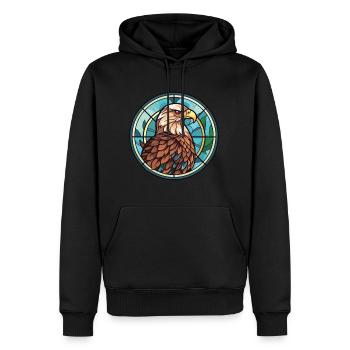 Eagle Colorful Watercolor Animal Pet Illustration - Men’s Premium Organic Hoodie - black - Front - Nico (187cm)