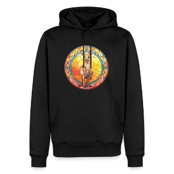 Kangourou Aquarelle colorée Illustration d’animaux - Sweat à capuche Premium bio Homme - noir - Devant - Nico (187cm)