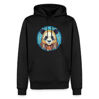 Panda Buntes Aquarell Tier Haustier Illustration - Männer Premium Bio Hoodie - Schwarz - Vorne - Nico (187cm)