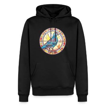 Pigeon Aquarelle colorée Animal Animal Illustration - Sweat à capuche Premium bio Homme - noir - Devant - Nico (187cm)