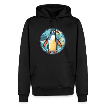 Panda Buntes Aquarell Tier Haustier Illustration - Männer Premium Bio Hoodie - Schwarz - Vorne - Nico (187cm)
