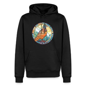 Wachtel Buntes Aquarell Tier Haustier Illustration - Männer Premium Bio Hoodie - Schwarz - Vorne - Nico (187cm)