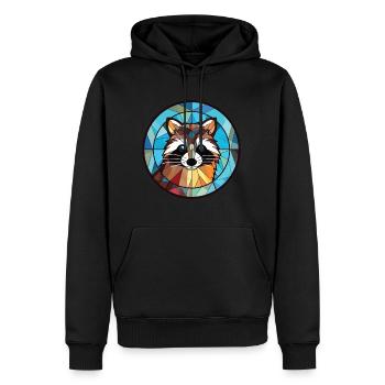 Racoon Colorful Aquarelle Animal Animal Illustration - Sweat à capuche Premium bio Homme - noir - Devant - Nico (187cm)