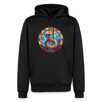 Schlange Buntes Aquarell Tier Haustier Illustration - Männer Premium Bio Hoodie - Schwarz - Vorne - Nico (187cm)