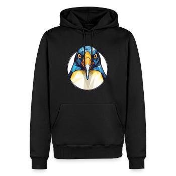 Penguin Colorful Watercolor Animal Illustration - Men’s Premium Organic Hoodie - black - Front - Nico (187cm)