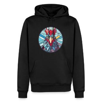 Poule aquarelle colorée Animal Animal Illustration - Sweat à capuche Premium bio Homme - noir - Devant - Nico (187cm)
