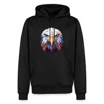 Eagle Colorful Watercolor Animal Pet Illustration - Men’s Premium Organic Hoodie - black - Front - Nico (187cm)