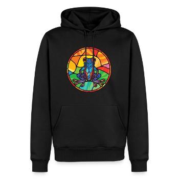 Frosch Buntes Aquarell Tier Haustier Illustration - Männer Premium Bio Hoodie - Schwarz - Vorne - Nico (187cm)