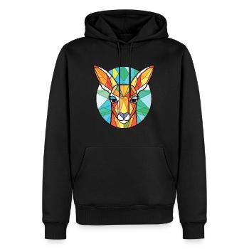 Kangourou Aquarelle colorée Illustration d’animaux - Sweat à capuche Premium bio Homme - noir - Devant - Nico (187cm)