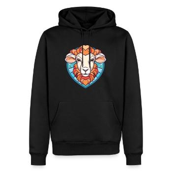 Schaf Buntes Aquarell Tier Haustier Illustration - Männer Premium Bio Hoodie - Schwarz - Vorne - Nico (187cm)
